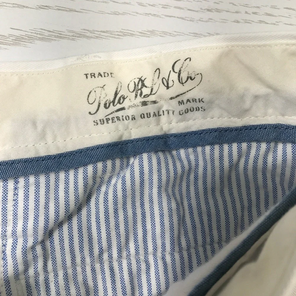 Vintage Polo Ralph Lauren Classic Fit Pants Mens 36x30 Fit White Twill Chino